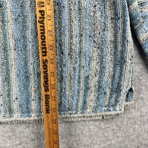 J Jill Sweater Womens XL Blue Confetti Striped Stretch Knit Pullover Coastal - Picture 10 of 14